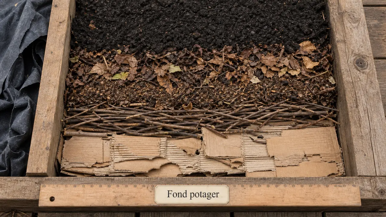 Que mettre au fond d’un carré potager : carton, drainage, feuilles et compost