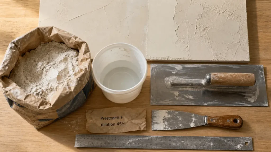 Prestonett enduit intérieur 1 mm, dilution 45%