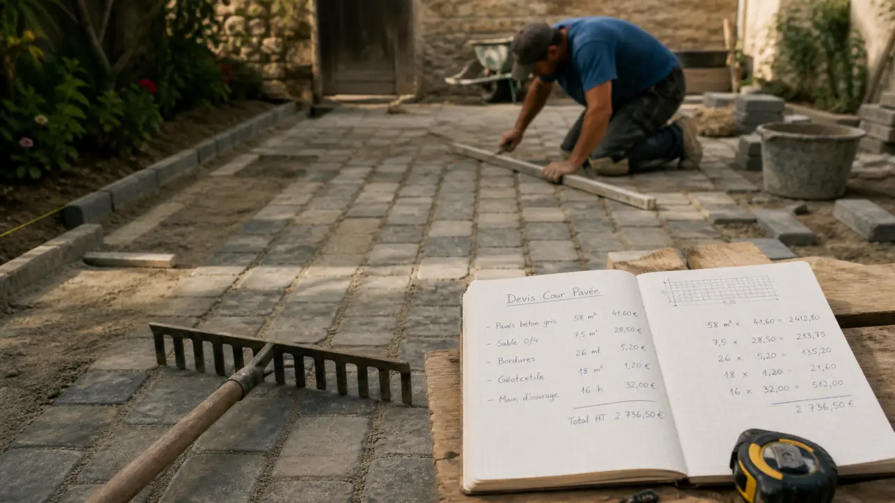 Prix pose pavé m2 sans fourniture : coûts des pavés au sol en chantier