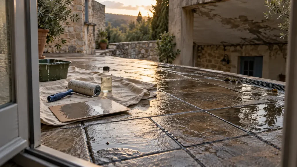 L’étanchéité sur carrelage terrasse fonctionne si la dalle est saine