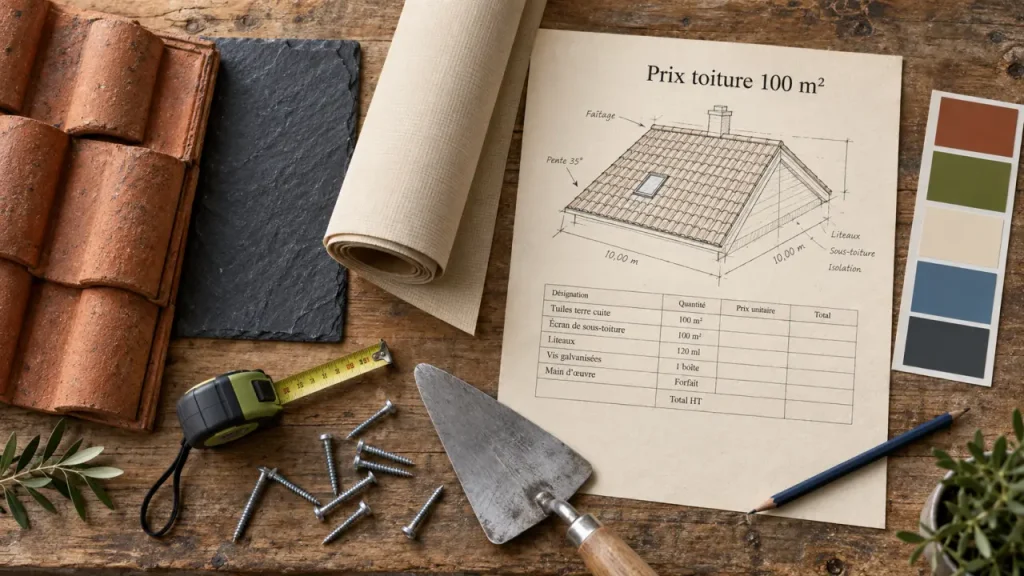 Prix d une toiture 100m2 : devis et 4 postes principaux