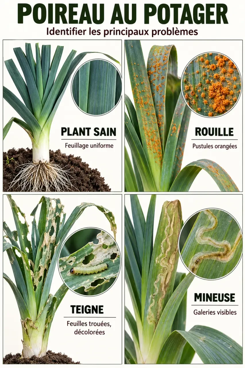 Potager poireau : reconnaître la rouille, la teigne et la mineuse