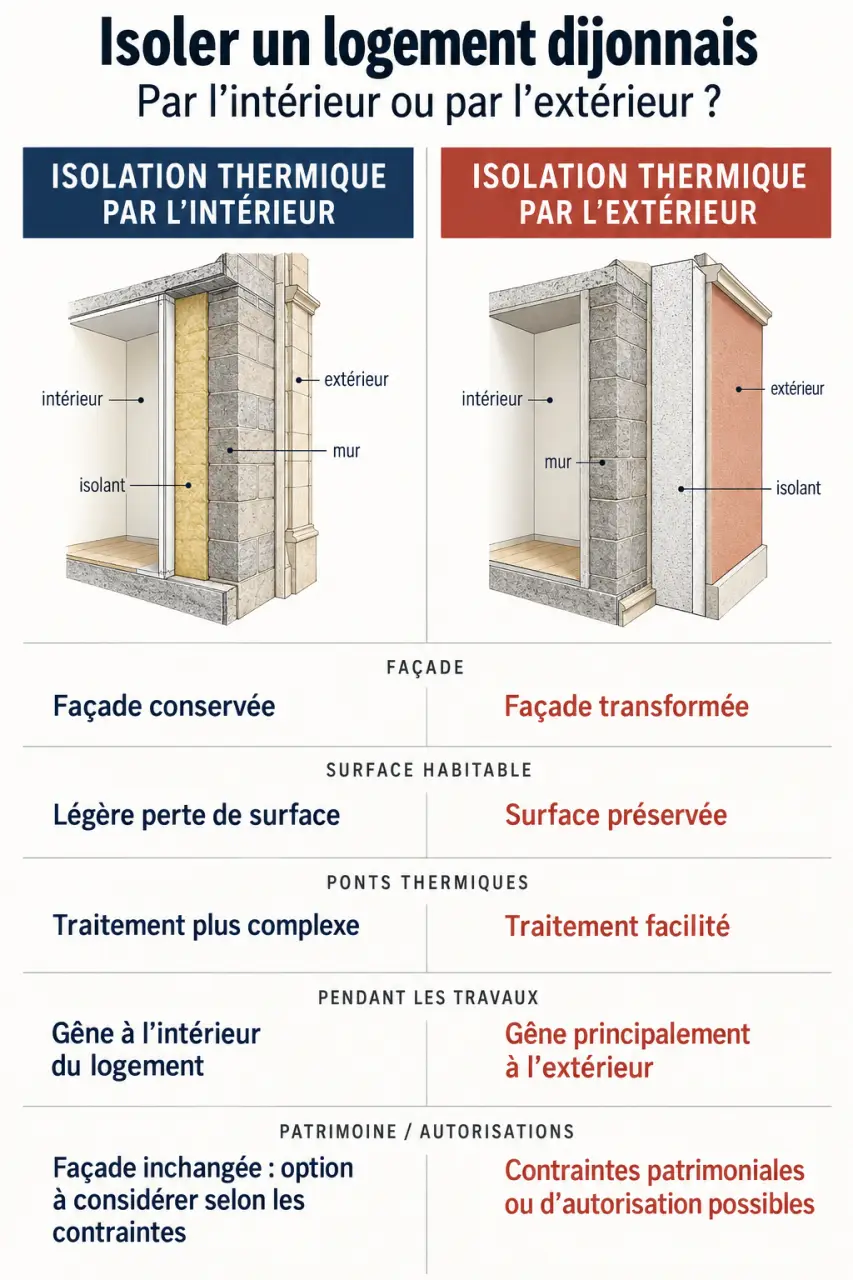 Optimiser l'isolation thermique pour valoriser son intérieur dijonnais : comparaison entre ITI et ITE