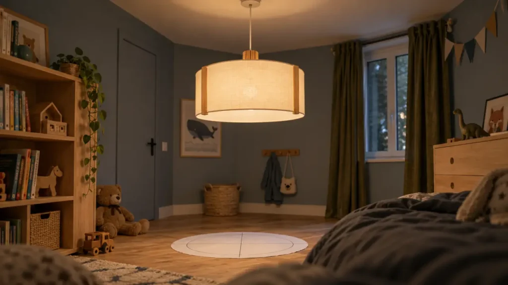 Suspension chambre garçon avec diffuseur anti-éblouissement